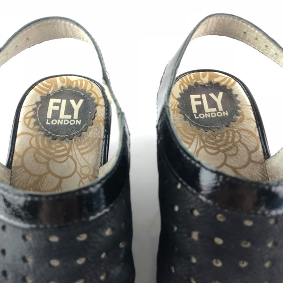 Fly London Yuti Sandals Perforated Wedge Platform - Picture 6 of 8